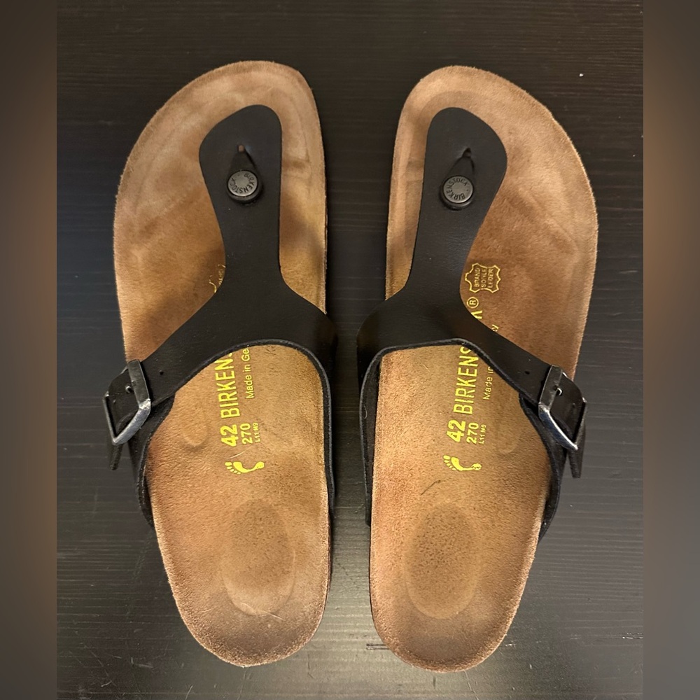 NEW Birkenstock Women's Birko-Flor Gizeh licorice size 42